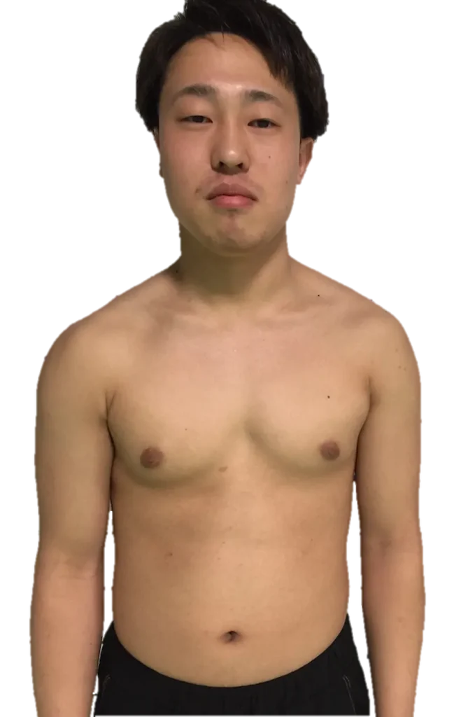 before,体型が崩れた男性